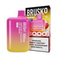 (М) Одноразовая электронная сигарета Brusko Magic 3000 - персик и малина со льдом (М) Одноразовая электронная сигарета Brusko Magic 3000 - персик и малина со льдом